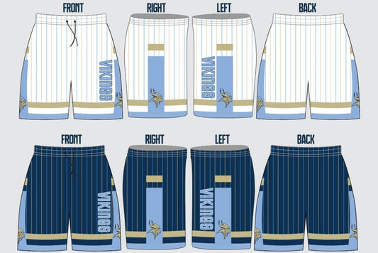 EBYBA: East Bridgewater Uniform Shorts White and Blue-BOYS SIZING
