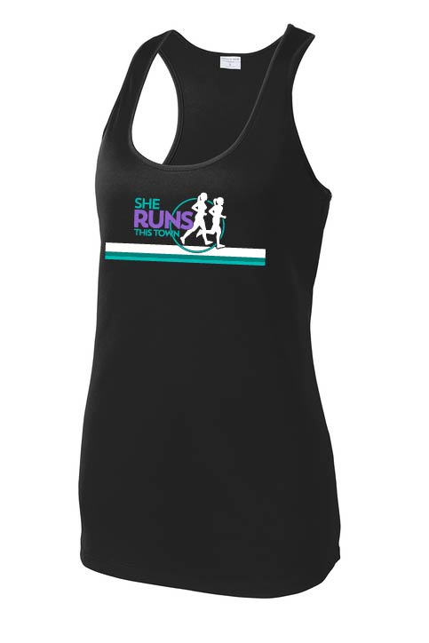 She Runs This Town: Women's Sport-Tek Performance Racerback Tank