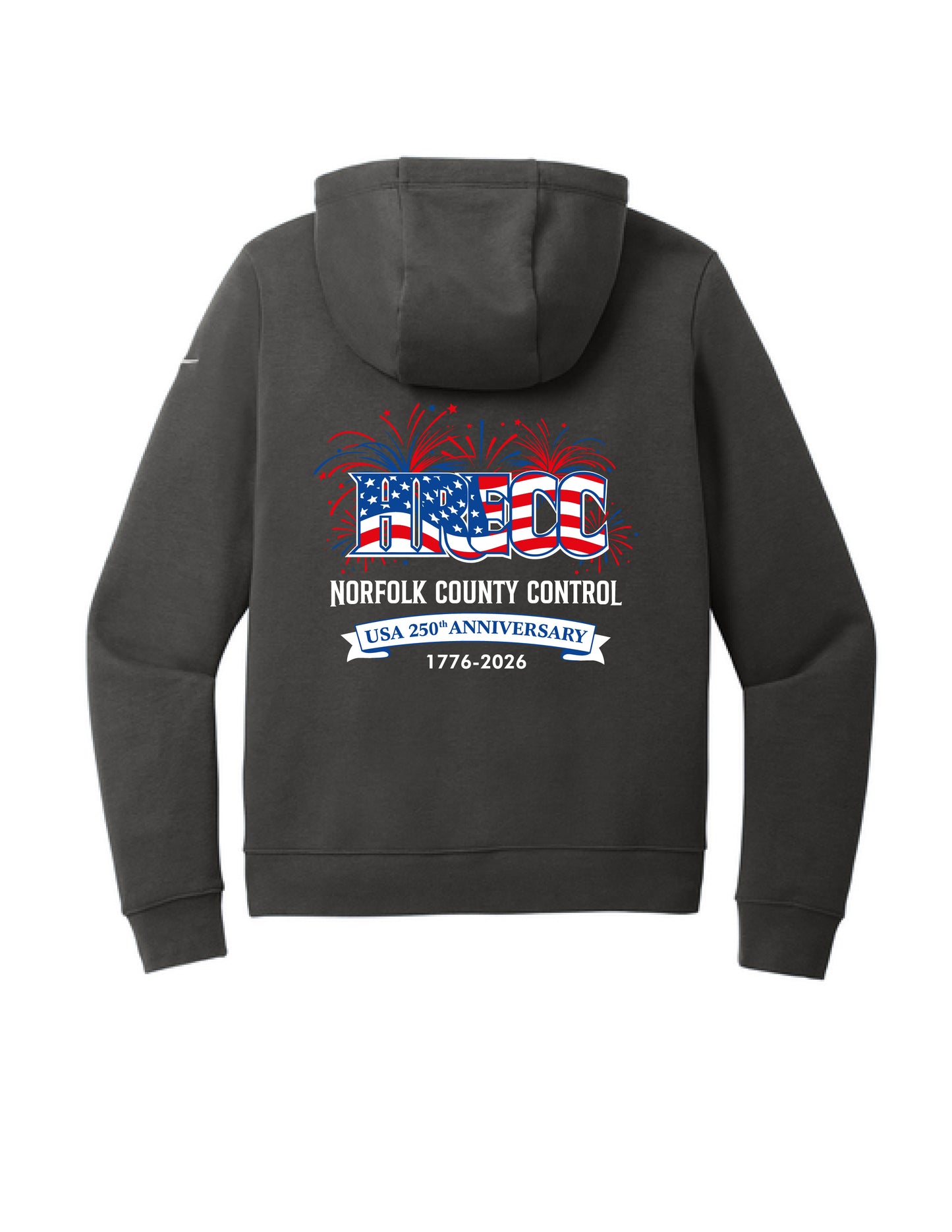 HRECC Stars and Stripes: Women's Nike Club Fleece Sleeve Swoosh Pullover Hoodie