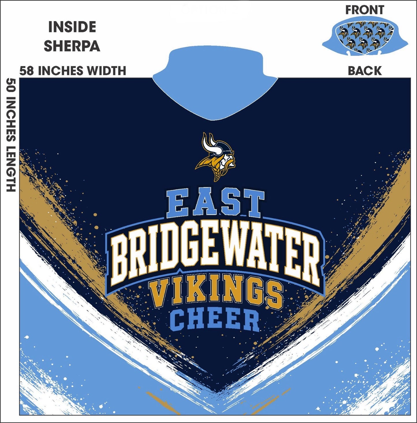 EBYCCF&C: Cheer Sublimated Hooded Wrap Blanket