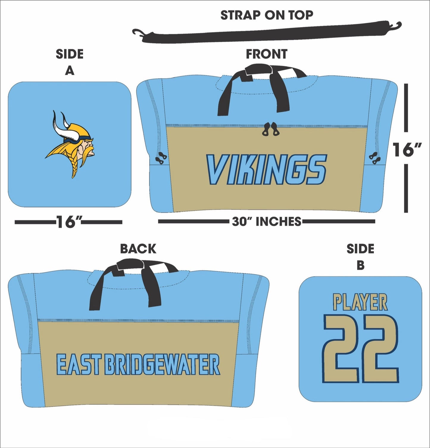 EBCCYF&C: Personalized Large Gear Duffel Bag