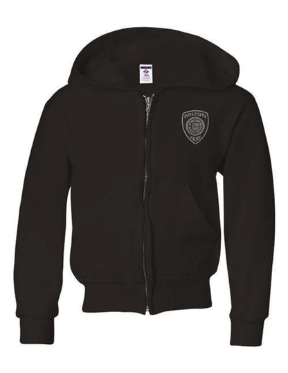 Milton Police: Youth Jerzees Full Zip Hooded Sweatshirt