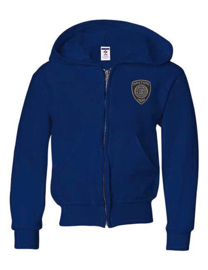 Milton Police: Youth Jerzees Full Zip Hooded Sweatshirt