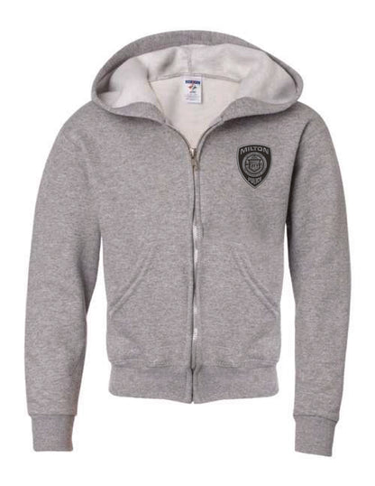 Milton Police: Youth Jerzees Full Zip Hooded Sweatshirt