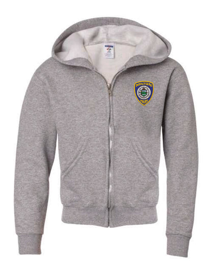 Milton Police: Youth Jerzees Full Zip Hooded Sweatshirt