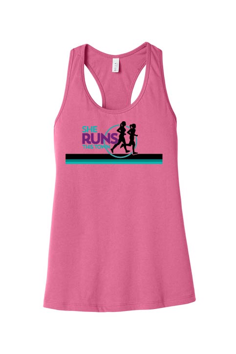 She Runs This Town: Bella Canvas Racerback Tank