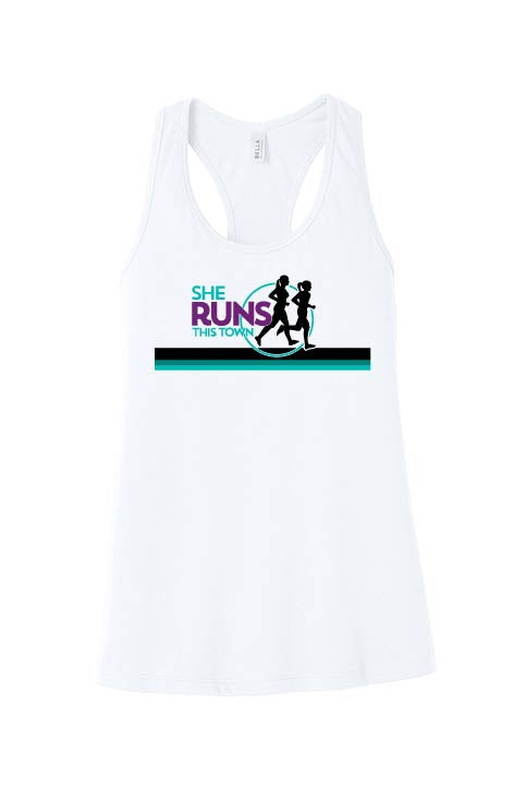 She Runs This Town: Bella Canvas Racerback Tank