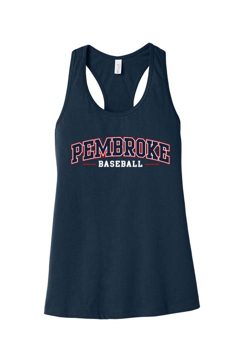 Pembroke Baseball and Softball: Women's Bella Canvas Pembroke Baseball Racerback Tank