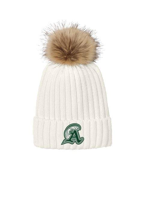 Beaver Brook Elementary: Embroidered Faux Fur Pom Beanie