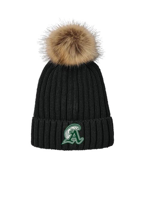 Beaver Brook Elementary: Embroidered Faux Fur Pom Beanie