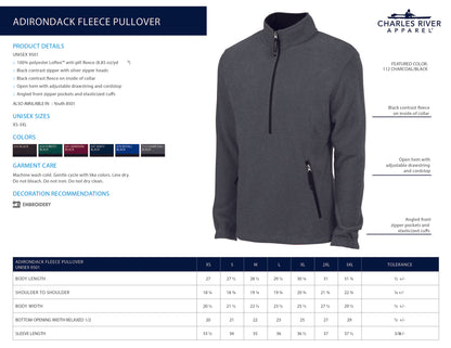 HRECC: Charles River Unisex Adirondack Fleece Pullover
