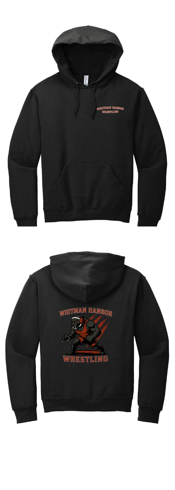 Whitman-Hanson Youth Wrestling: Jerzees Hooded Sweatshirt *Adult and Youth Sizes*
