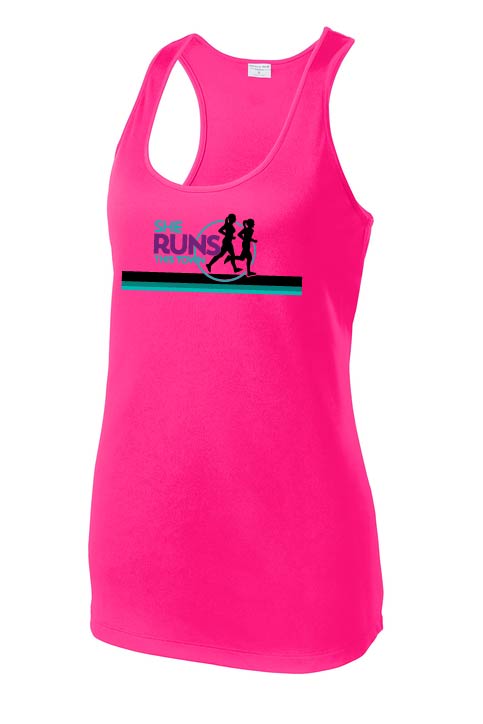 She Runs This Town: Women's Sport-Tek Performance Racerback Tank