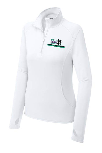 She Runs This Town: Women's Embroidered Pullover Performance Quarter-Zip