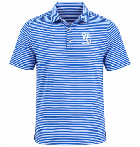 Wheaton College Baseball: Cutter & Buck Virtue Recycled Stripe Featherlight Pique Mens Polo