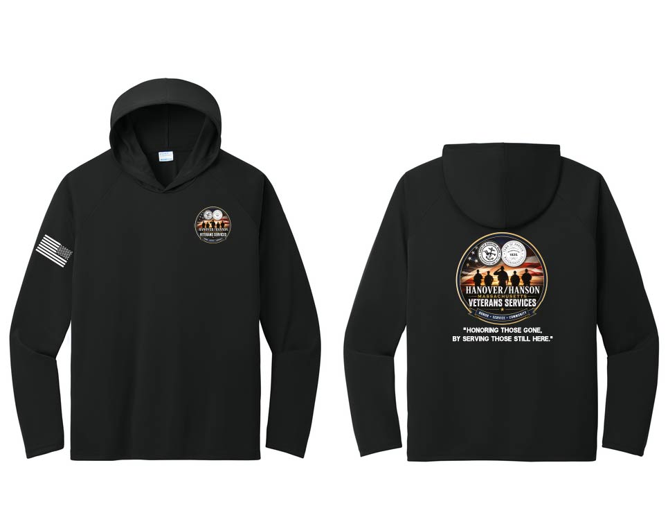 Hanover/Hanson Veteran's Services: Moisture-Wicking UV Performance Long Sleeve Hooded Tee