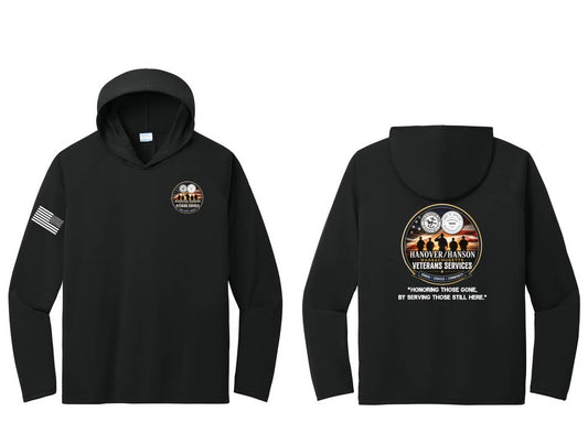 Hanover/Hanson Veteran's Services: Moisture-Wicking UV Performance Long Sleeve Hooded Tee