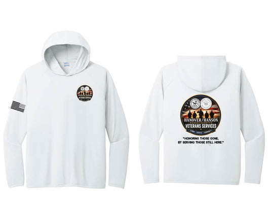 Hanover/Hanson Veteran's Services: Moisture-Wicking UV Performance Long Sleeve Hooded Tee