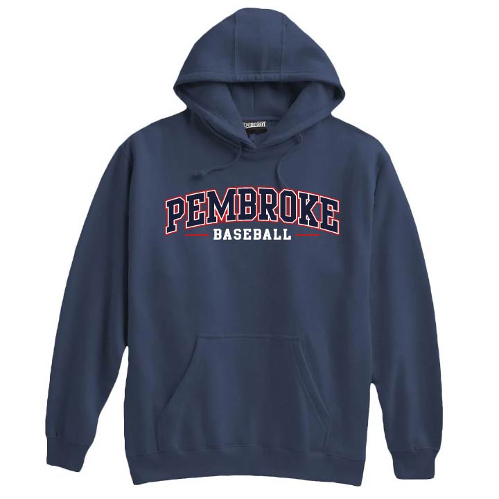 Pembroke Baseball and Softball: Pennant Super-10 Hooded Pembroke Baseball Sweatshirt *Adult and Youth Sizes*
