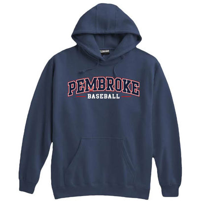Pembroke Baseball and Softball: Pennant Super-10 Hooded Pembroke Baseball Sweatshirt *Adult and Youth Sizes*