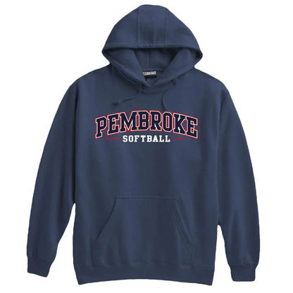 Pembroke Baseball and Softball: Pennant Super-10 Hooded Pembroke Softball Sweatshirt *Adult and Youth Sizes*