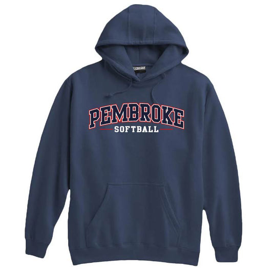 Pembroke Baseball and Softball: Pennant Super-10 Hooded Pembroke Softball Sweatshirt *Adult and Youth Sizes*