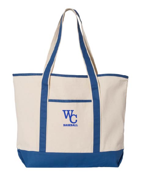 Wheaton Baseball: Large Embroidered Canvas bag
