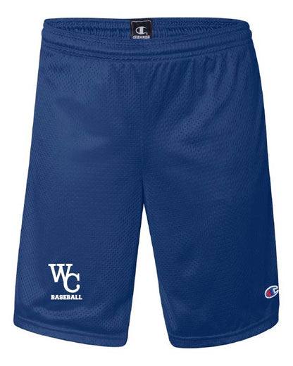 Wheaton College Baseball: Champion Unisex Polyester Mesh 9" Shorts with Pockets