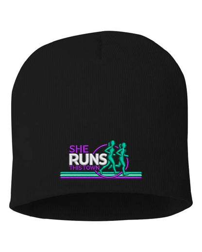 She Runs This Town: Embroidered 8" Beanie
