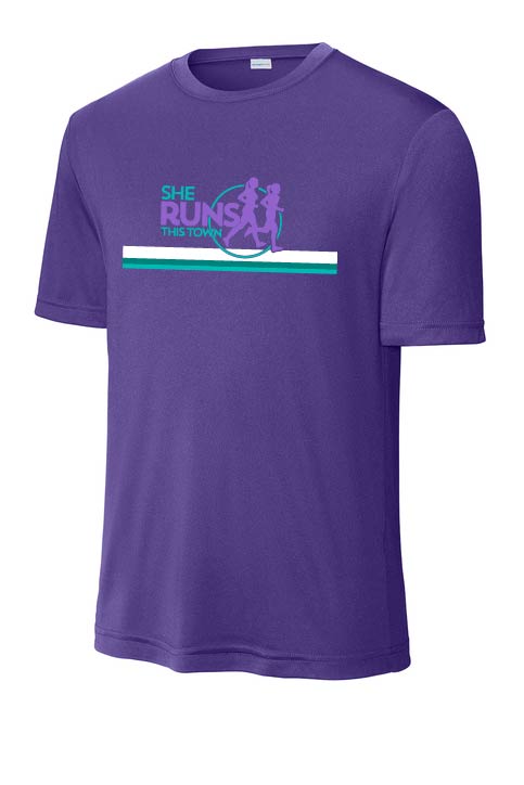 She Runs This Town: Unisex Sport Tek Performance Short Sleeve T-Shirt
