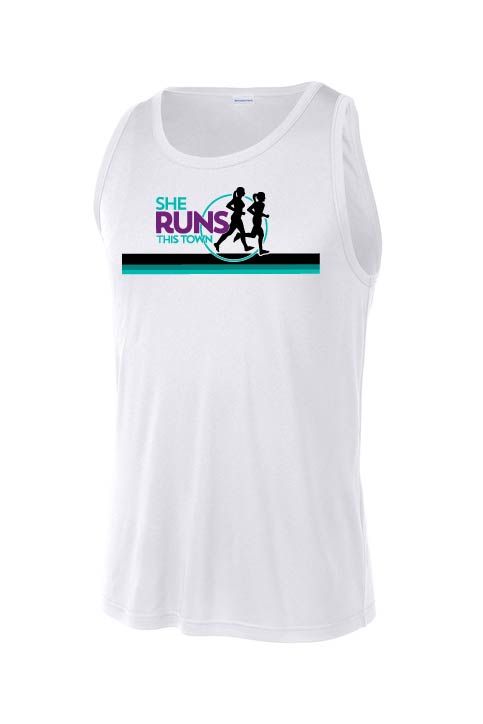 She Runs This Town: Men's Sport-Tek Performance Racerback Tank